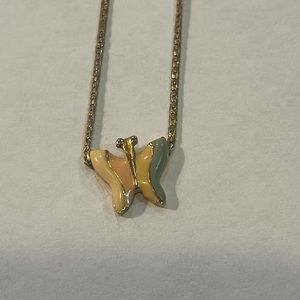 GOLD BUTTERFLY ENAMEL NECKLACE‎ DAINTY BUTTERFLY COLLECTORS NECKLACE Women/child